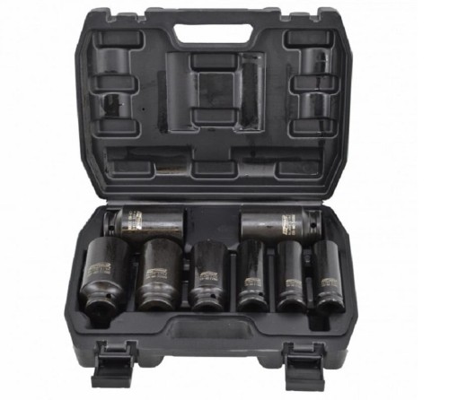 AWTOOLS AW38790BL - Zestaw długich nasadek udarowych 17-32 mm 1/2" - 8 szt