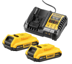 DeWalt DCB1104D2 - Zestaw zasilający 18 V 2x DCB183 2.0 Ah + ładowarka DCB1104