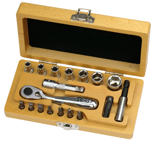 Felo FL05771866 - Zestaw nasadek z grzechotką 1/4''- 18 elementów