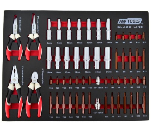 AwTools AW15100 - Szafka warsztatowa - 6 szuflad / z osprzętem - 177 elementów
