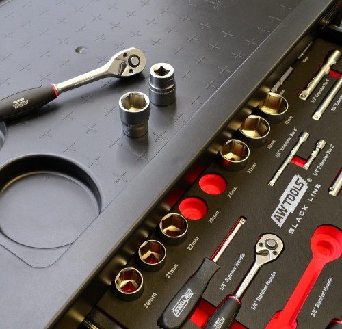 AwTools AW15100 - Szafka warsztatowa - 6 szuflad / z osprzętem - 177 elementów