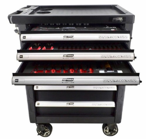 AwTools AW15100 - Szafka warsztatowa - 6 szuflad / z osprzętem - 177 elementów