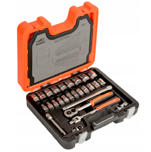 Bahco S400 - Zestaw kluczy nasadowych 1/2" i płasko-oczkowych - 40 elementów
