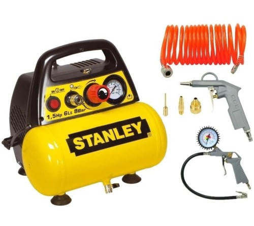 STANLEY C6BB304STN071 - Kompresor bezolejowy 6 L + zestaw pneumatyczny