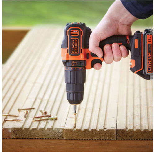 BLACK&DECKER BDCHD18K1B2 - Akumulatorowa wiertarko-wkrętarka udarowa 18 V