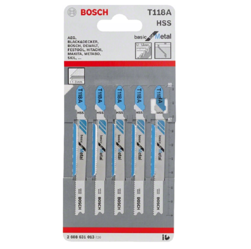 Bosch 2608631013 - Zestaw brzeszczotów do metalu T118A HSS - 5 szt