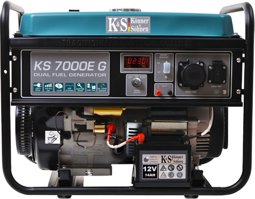 KöNNER&SOHNEN KS 7000E G - Agregat prądotwórczy 1-fazowy z elektrycznym startem 230V +  LPG