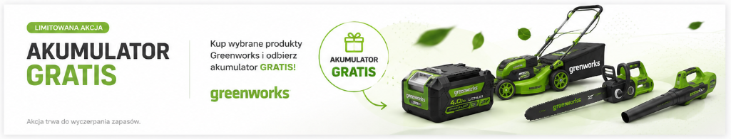 Akumulator gratis Greenworks