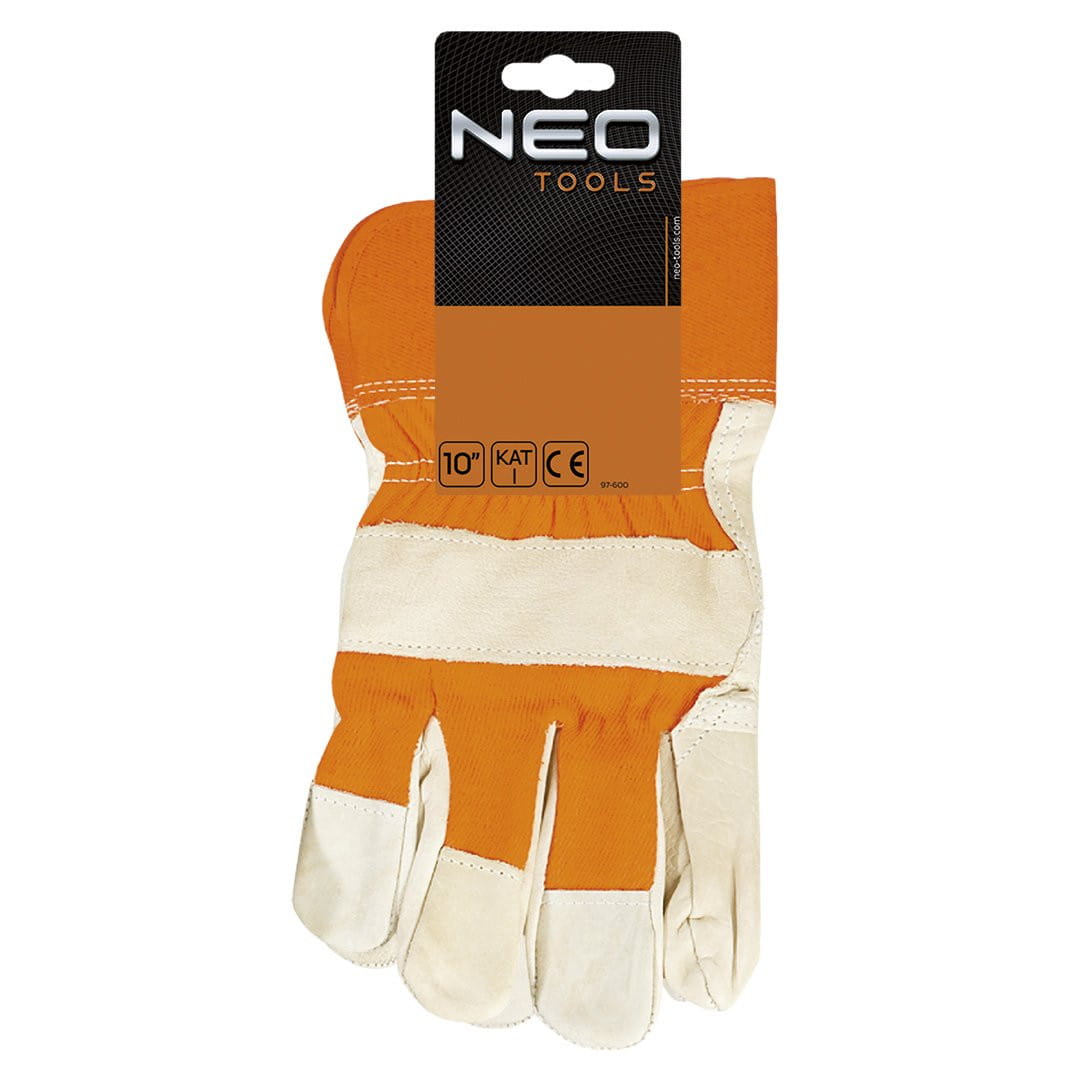 NEO 97-602 Guanti Da Lavoro In Pelle Bovina – Taglia 10,5, Resistenti Ad Abrasione E Strappo, Per Meccanica E Fai Da Te