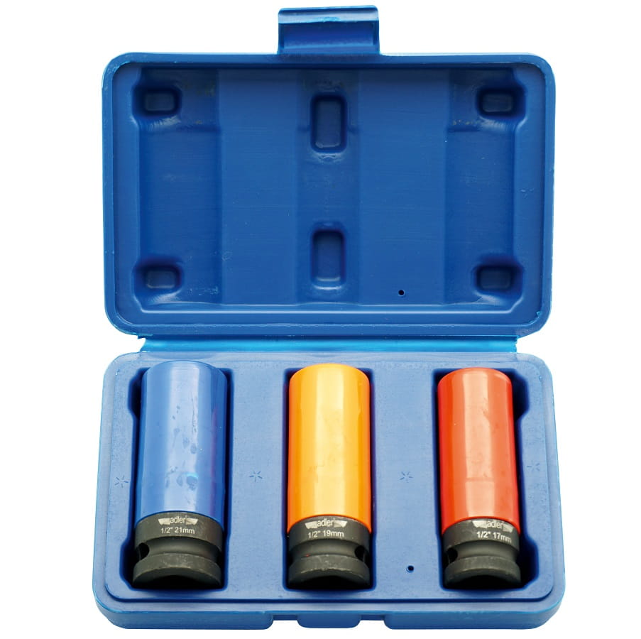 Adler AD-3AL - Zestaw nasadek udarowych do felg aluminiowych 1/2" - 3 szt