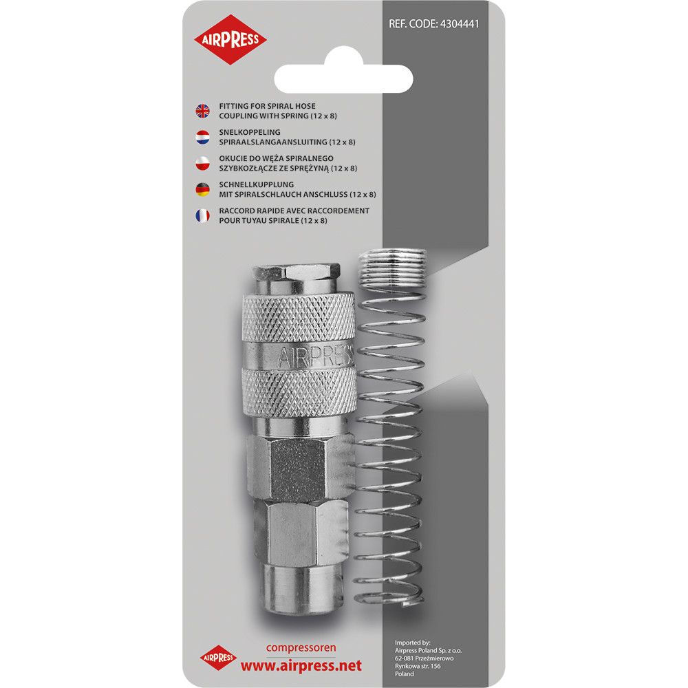 Airpress 4304441 - Okucie do węża spiralnego 12 x 8 szybkozłącze ze sprężyną