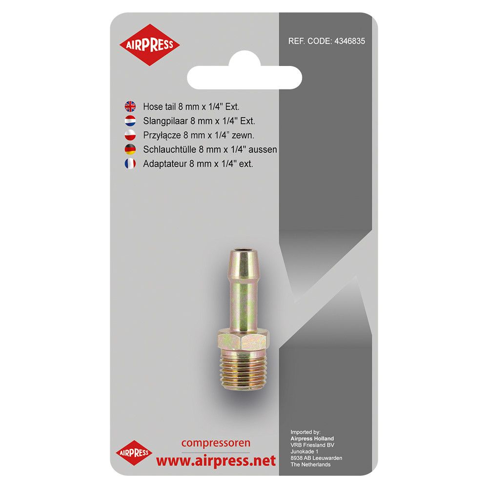 Airpress 4346835 - Przyłącze na wąż 8 mm x 1/4" GZ