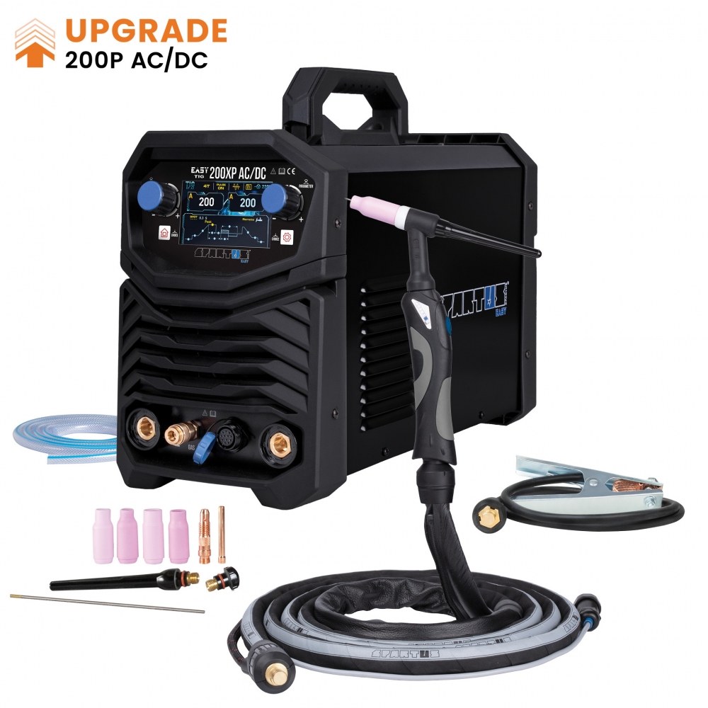 Spartus EasyTIG 200XP AC/DC - Spawarka inwertorowa TIG z pulsem + uchwyt TIG mini SPE 17 - 4m