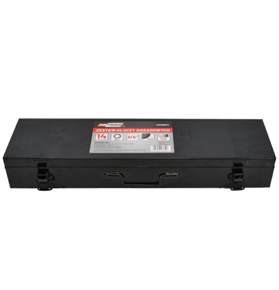 AwTools AW39014 - Zestaw kluczy nasadowych z grzechotką 22-50mm 3/4" - 14 elementów