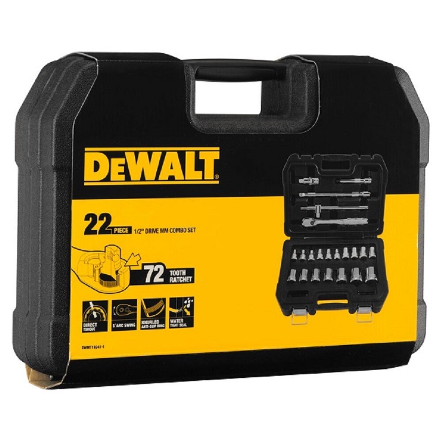 DeWalt DWMT19241-1 - Zestaw kluczy nasadowych 1/2" z grzechotką - 22 elementy