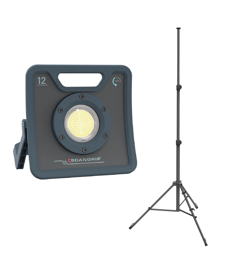 SCANGRIP NOVA 12 - Lampa robocza budowlana LED 12000 lm sieciowa + statyw Tripod 3m