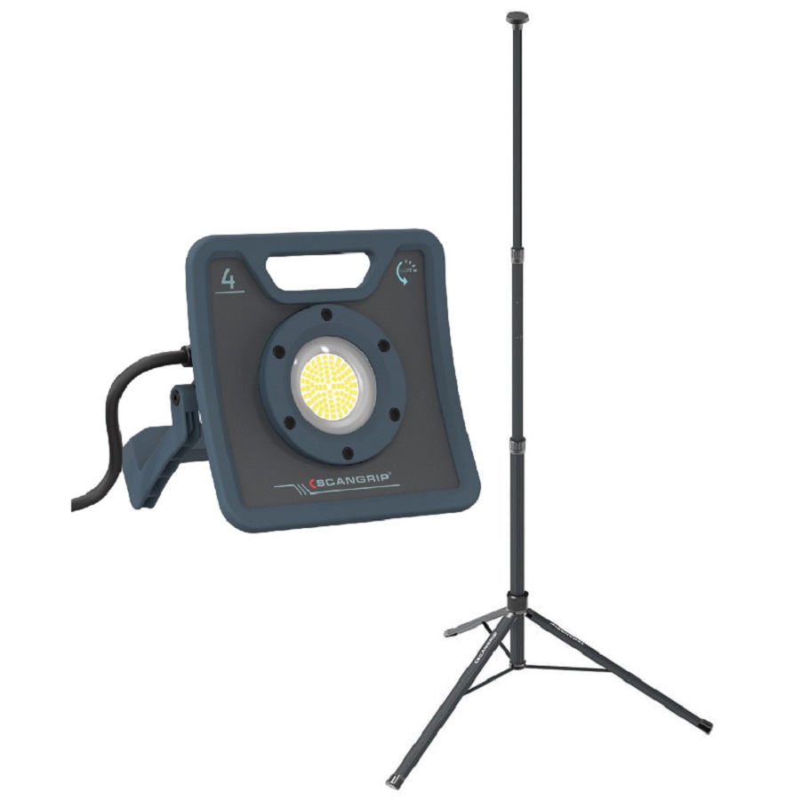 Scangrip Nova 4 forLIFE - Wytrzymała lampa robocza LED 4000 lm + statyw Tripod 2m