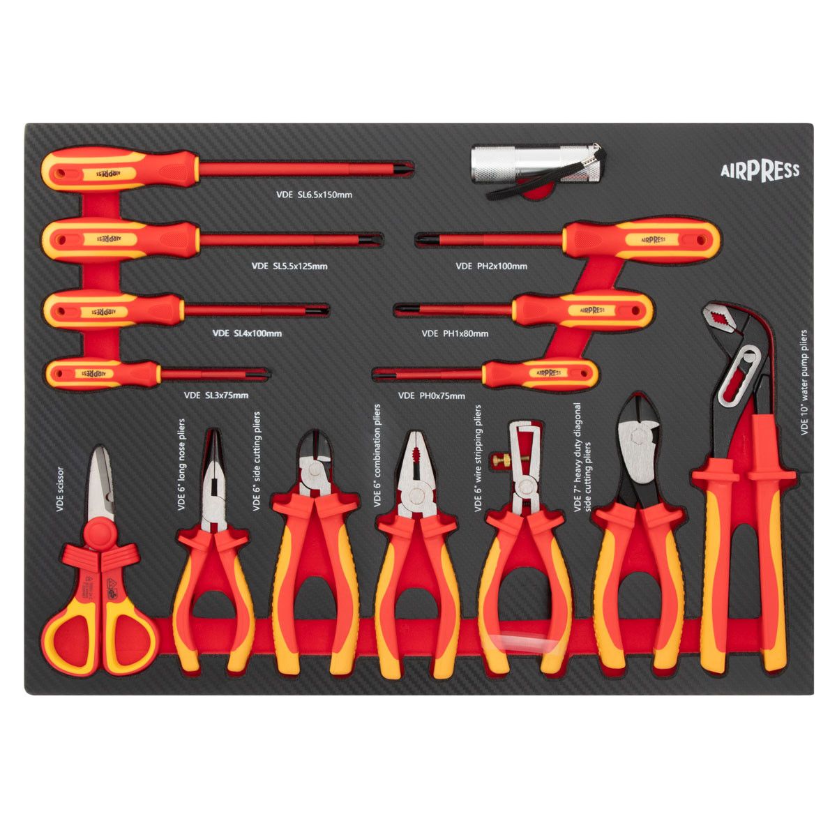 Airpress 79169 - Profesjonalny wózek narzędziowy z osprzętem 215 elementów - 7 szuflad