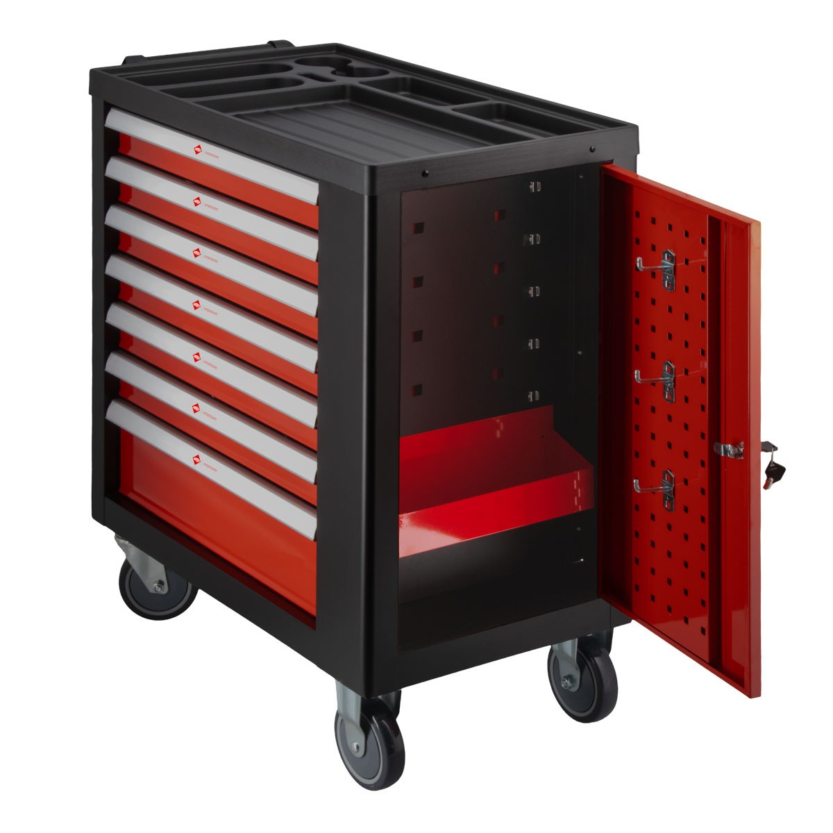 Airpress 79155 - Kompaktowy wózek narzędziowy z osprzętem 250 elementów - 7 szuflad