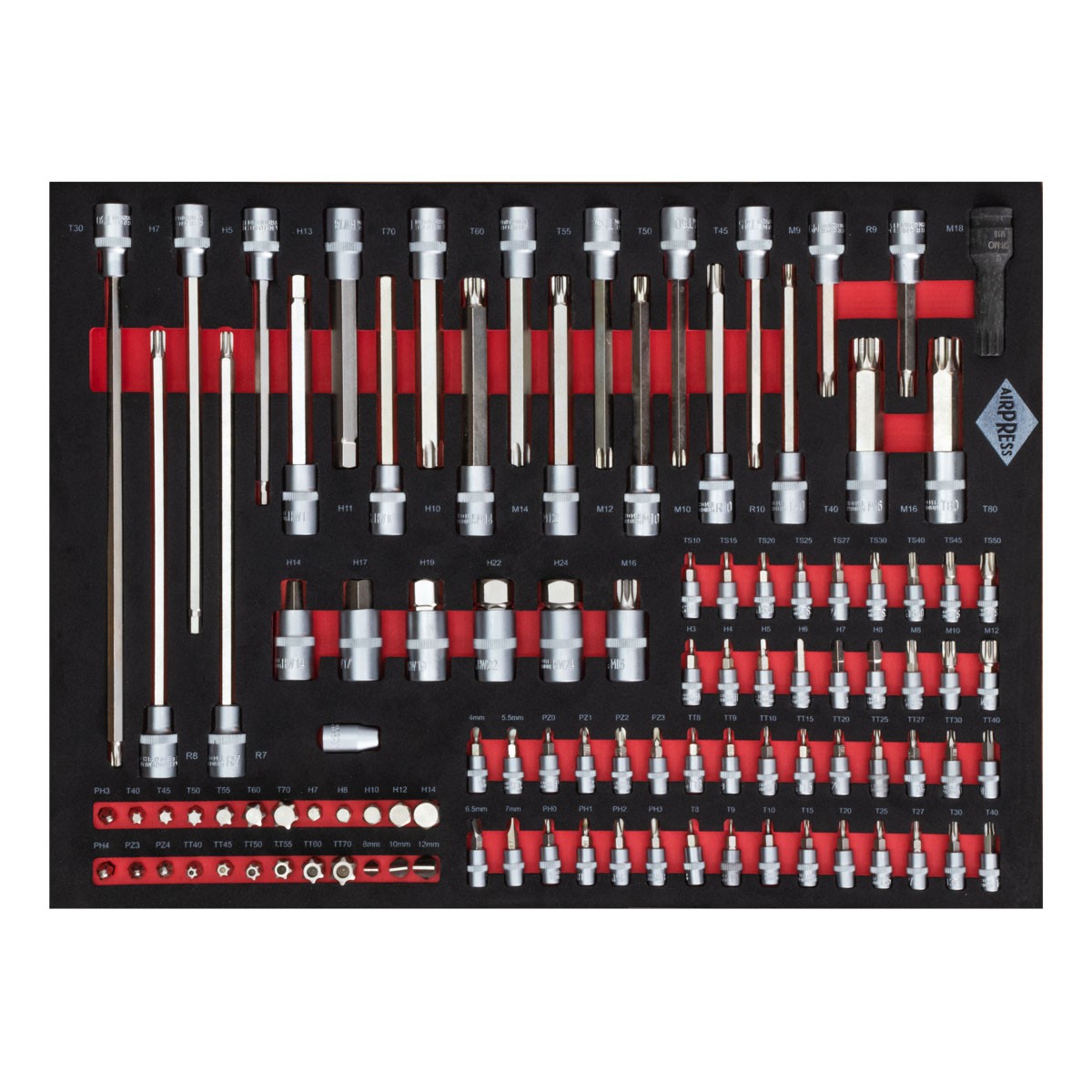 Airpress 79155 - Kompaktowy wózek narzędziowy z osprzętem 250 elementów - 7 szuflad