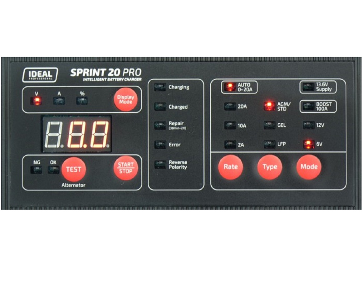 IDEAL SPRINT 20 PRO - Prostownik z rozruchem 6 / 12 V