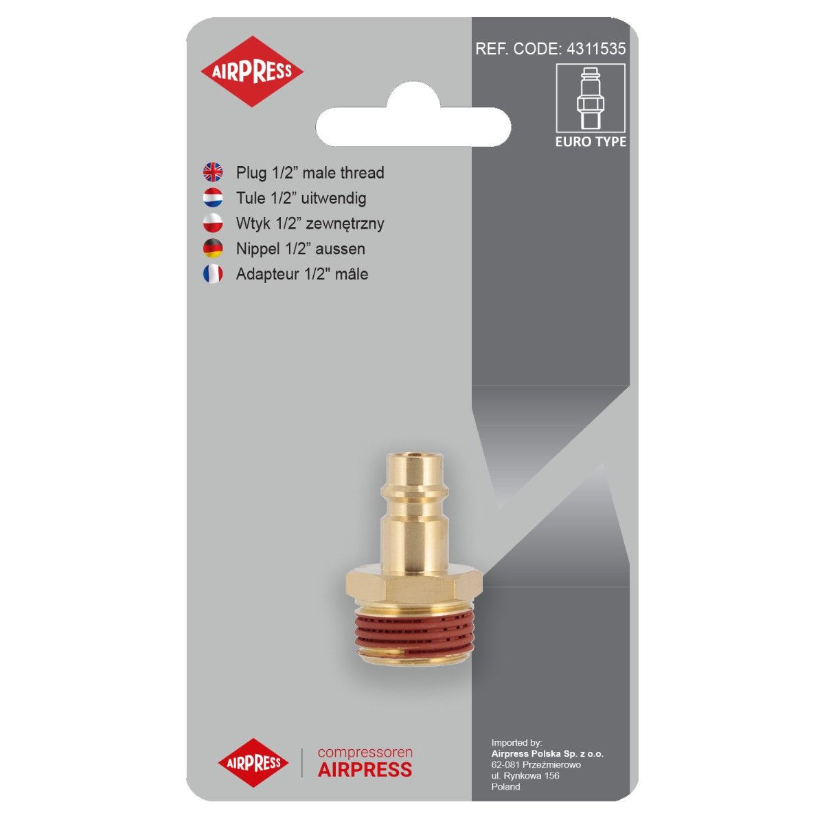 Airpress 4311535 - Wtyk 1/2" GZ Euro