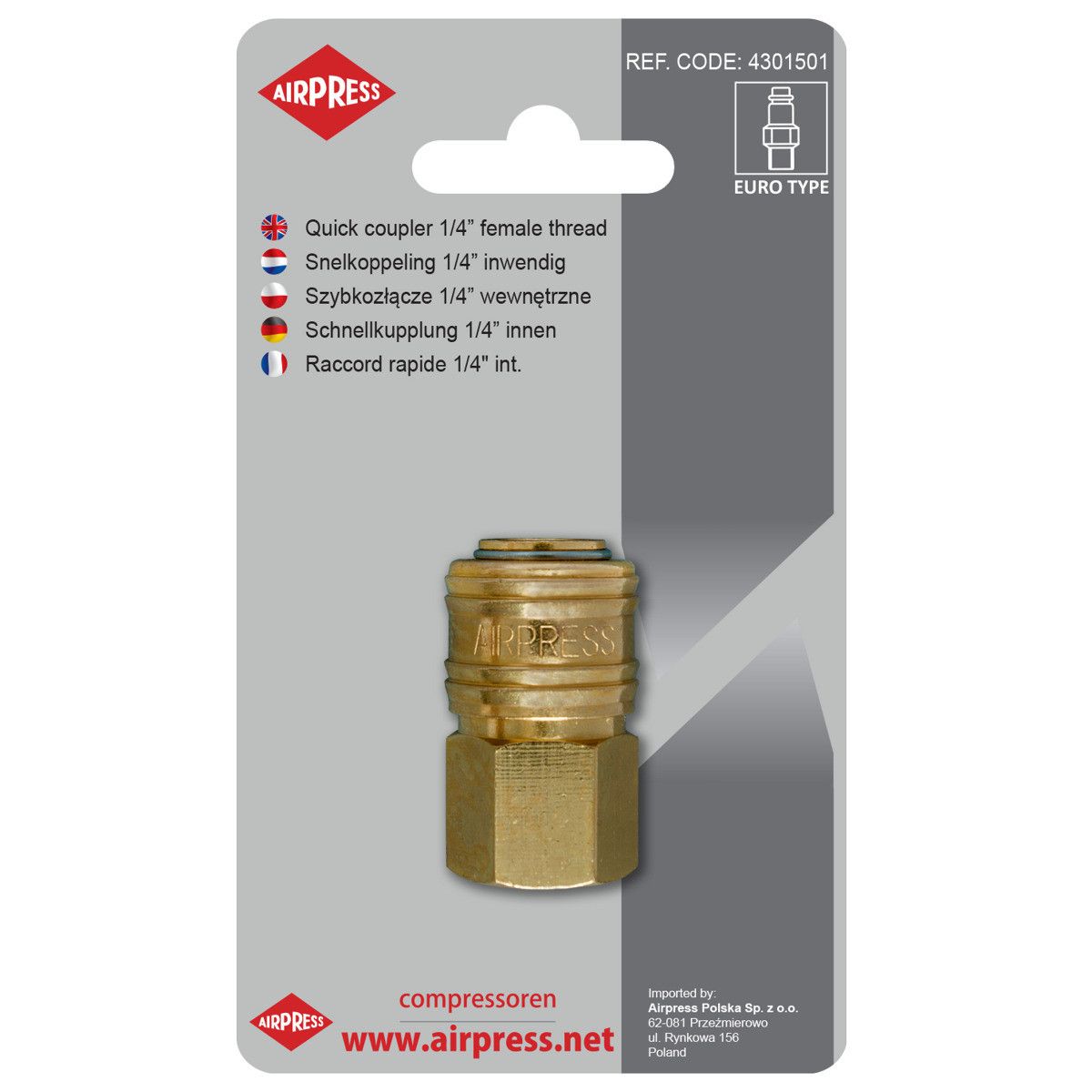 Airpress 4301501 - Szybkozłącze 1/4" GW Euro