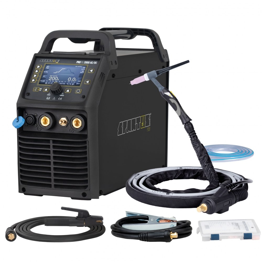 Spartus ProTIG 2000 AC/DC - Wielozadaniowa spawarka inwertorowa TIG z pulsem  + uchwyt  TIG mini SPP 17 4B X 4m
