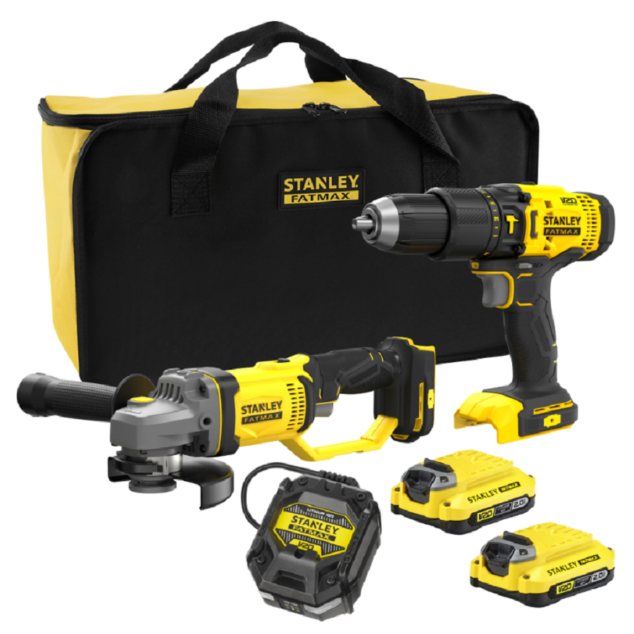 Stanley SFMCK471D2S - Zestaw combo - wiertarko-wkrętarka SFMCD700 + szlifierka kątowa SFMCG400
