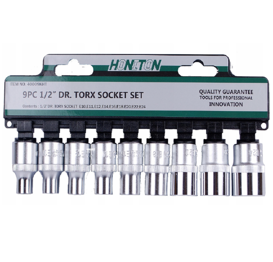 Honiton H.4009 - Zestaw nasadek TORX 1/2'' - 9 elementów