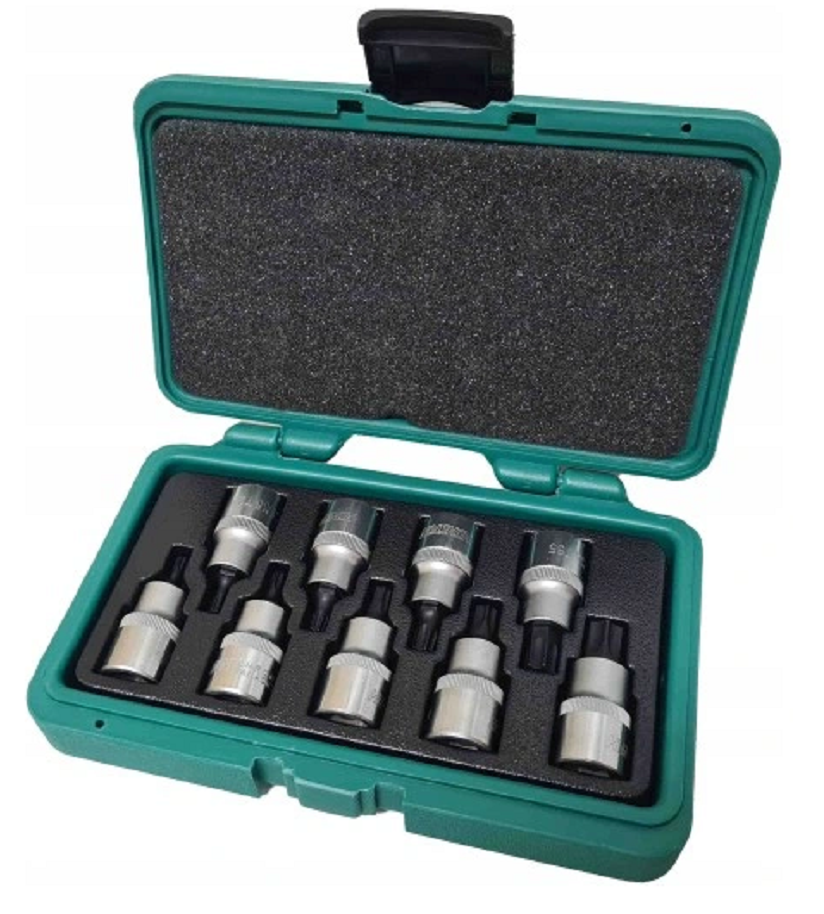 Honiton H.4007 - Zestaw nasadek zewnętrznych Torx T20-T60 1/2" - 9 elementów
