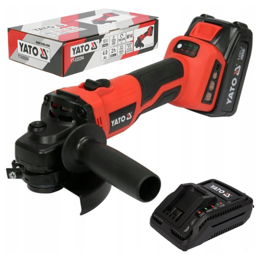 Yato YT-828294 - Akumulatorowa szlifierka kątowa z regulacją prędkości 125 MM