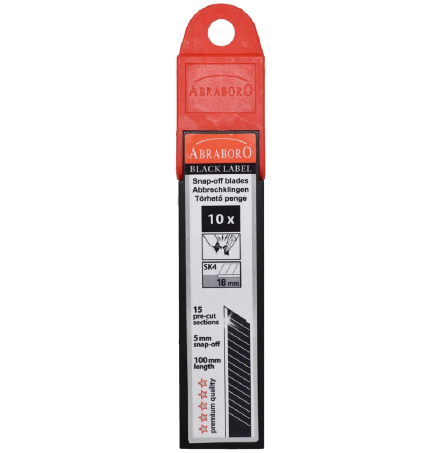Abraboro AB00003018 - Ostrza odłamywane 18 mm / 15 seg - 10 szt
