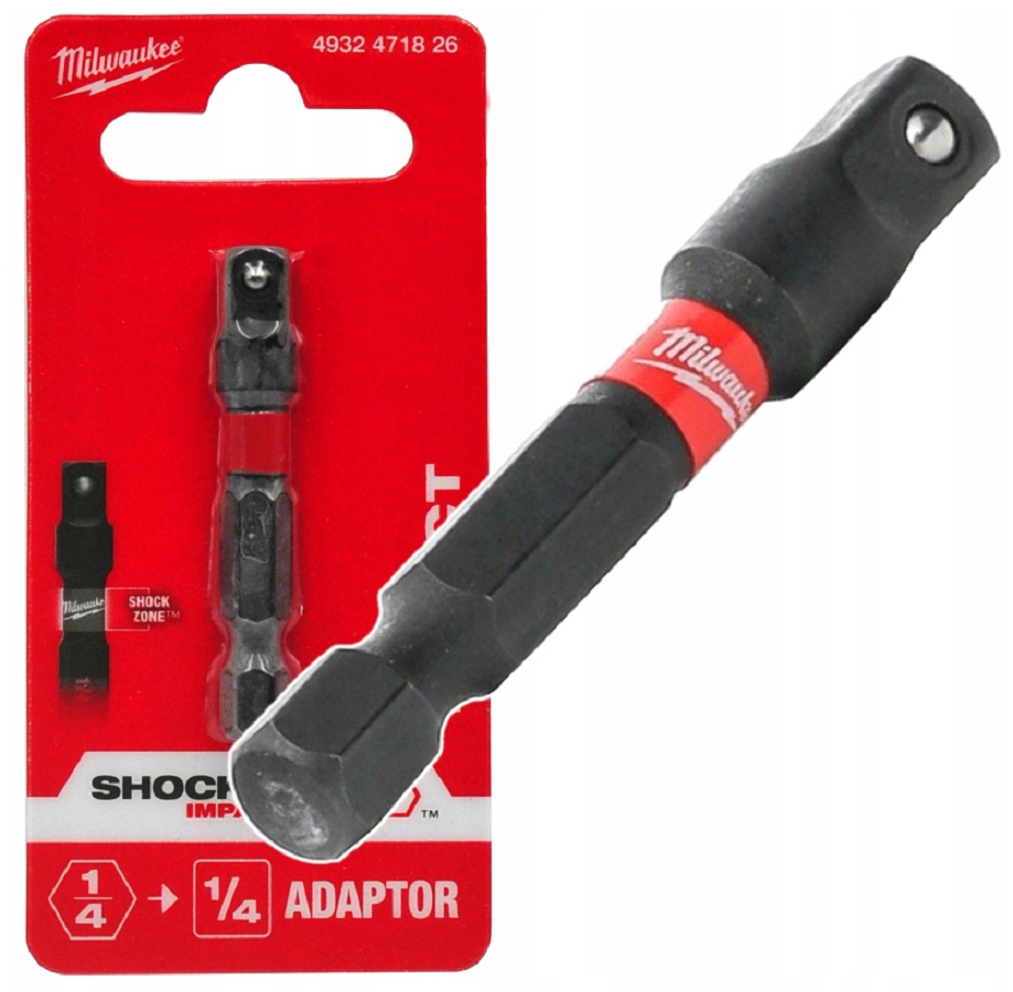 Milwaukee 4932471826 - Adapter gniazda Shockwave 1/4" Hex - 1/4" kwadrat 50 mm