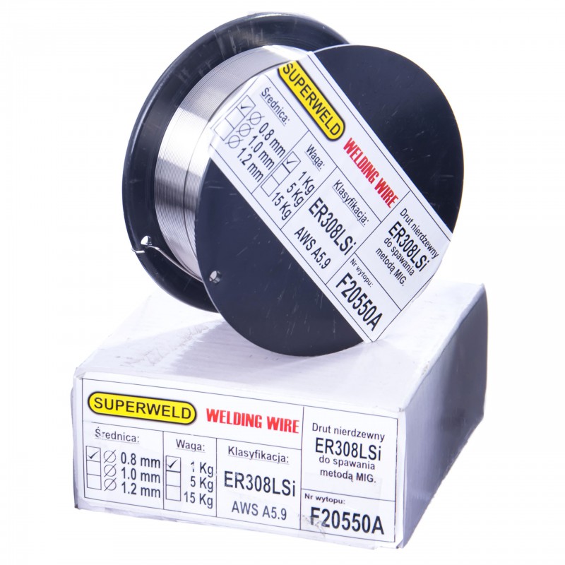 Superweld - Drut do stali nierdzewnej MIG Ø 0.6 - 1 kg 308LSI D100