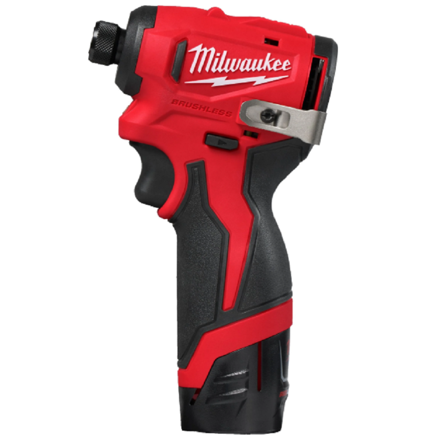 Milwaukee M12 BLPP4A-202B - Zestaw wiertarko-wkrętarka M12 BLDDRC + zakrętarka udarowa M12 BLIDRC + piła szablasta C12 HZ + latarka LED M12 TLED