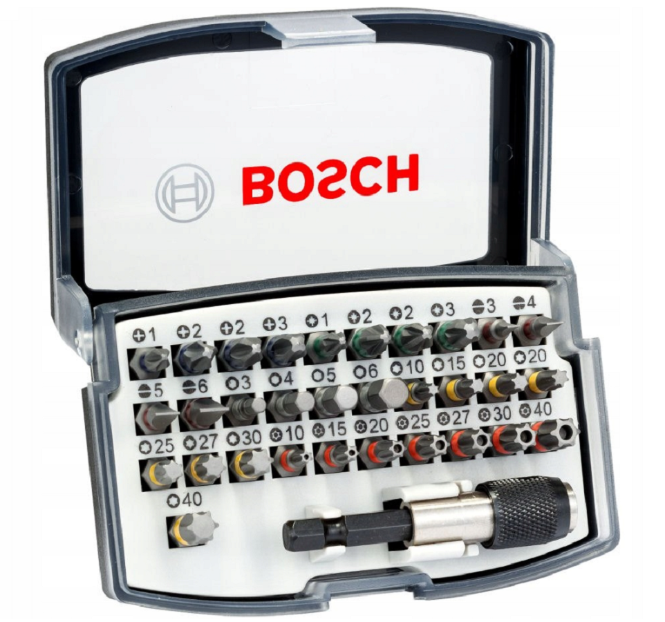 Bosch B2607017319 - Zestaw bitów + uchwyt magnetyczny 32 szt
