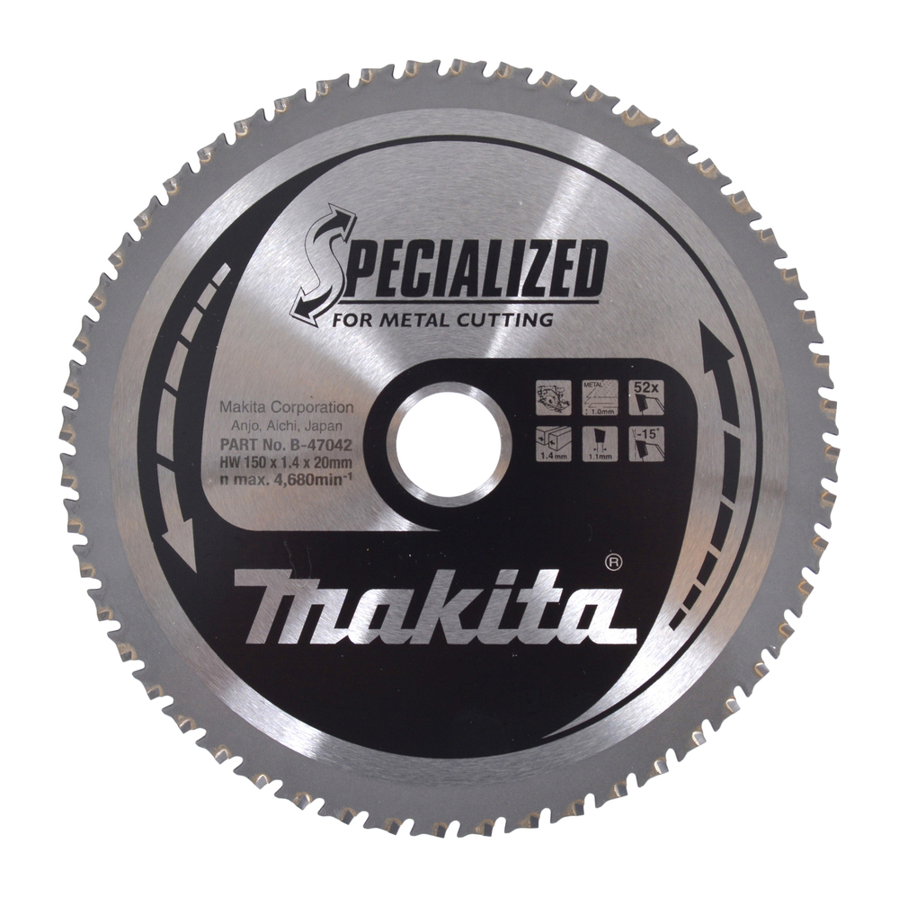 Makita B-47042 - Tarcza do piły, Specialized T.C.T, 150 x 20 mm, 52 Z