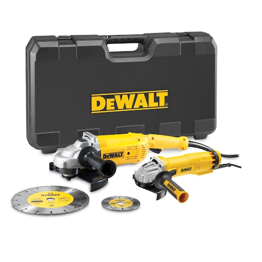 DEWALT DWE492SDT - Zestaw 2 szlifierek kątowych: DWE492 230mm/2200W i DWE4207 125mm/1010W