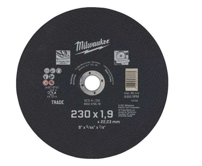 Milwaukee 4932479579 - Tarcza do cięcia metalu, 230 x 1,9 x 22,2 mm