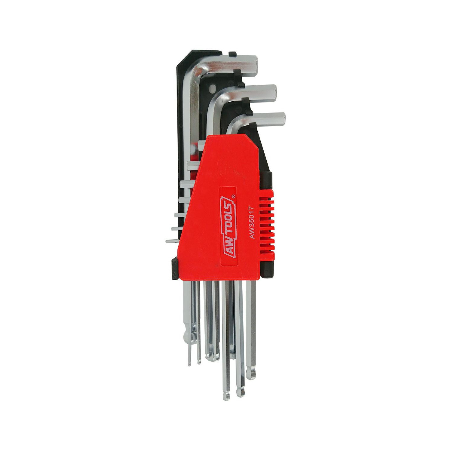 AWTOOLS AW35017BL - KLUCZE IMBUSOWE HEX/ 2,0-12,0mm/ 10szt./ KULA DŁUGIE BLACK LINE
