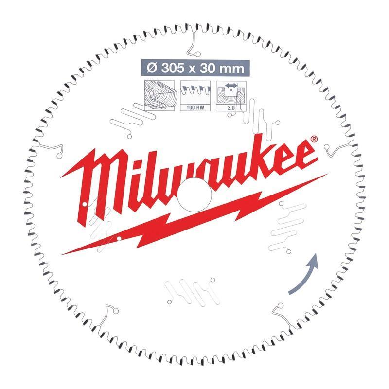 Milwaukee 4932471322 - Tarcza pilarska do drewna, czyste cięcie 305 x 30 mm, 100 zębów