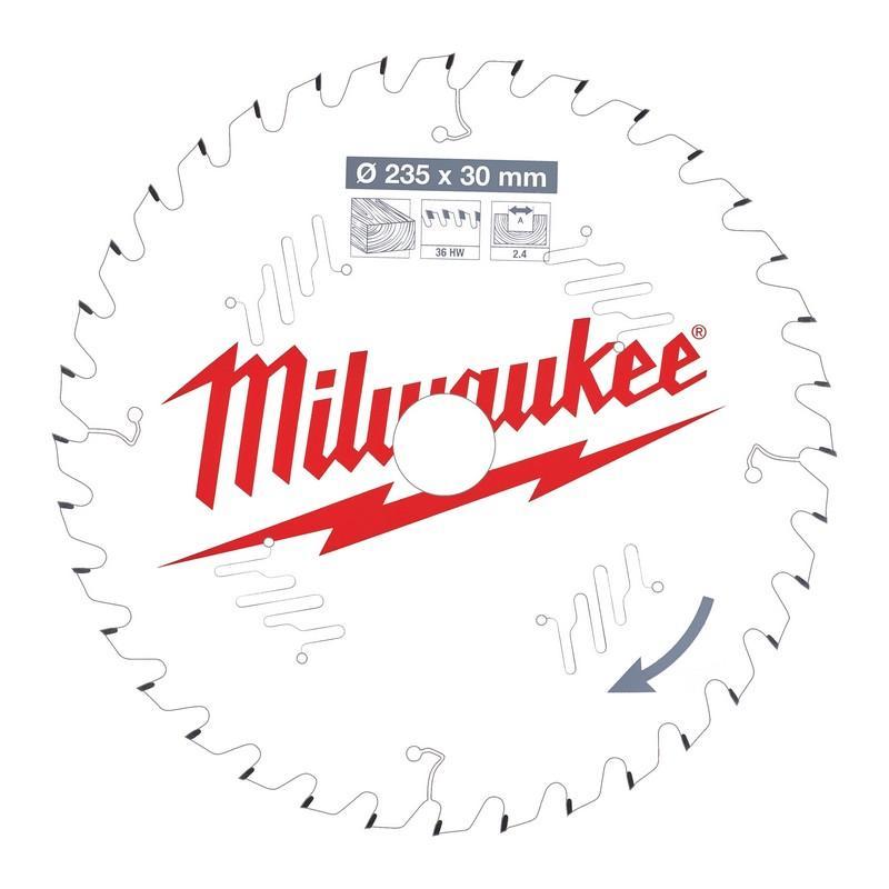 Milwaukee 4932471306 - Tarcza pilarska do drewna 235 x 30 mm, 36 zębów