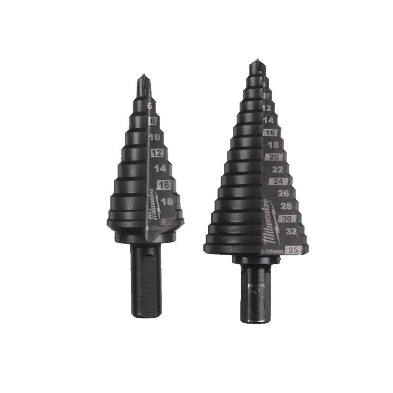 Milwaukee 48899398 - Zestaw kobaltowych wierteł stopniowych do metalu, 4 - 20 mm i 6 - 35 mm (2 szt.)