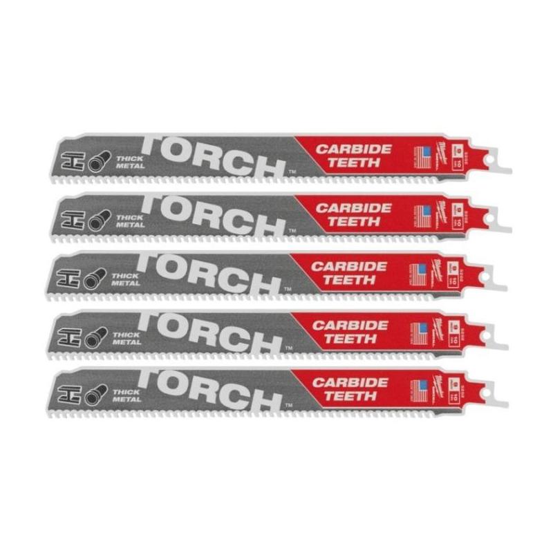 Milwaukee 48005552 - Brzeszczot do metalu TCT TORCH z węglikiem, 230 mm 10 TPI (5 szt.)