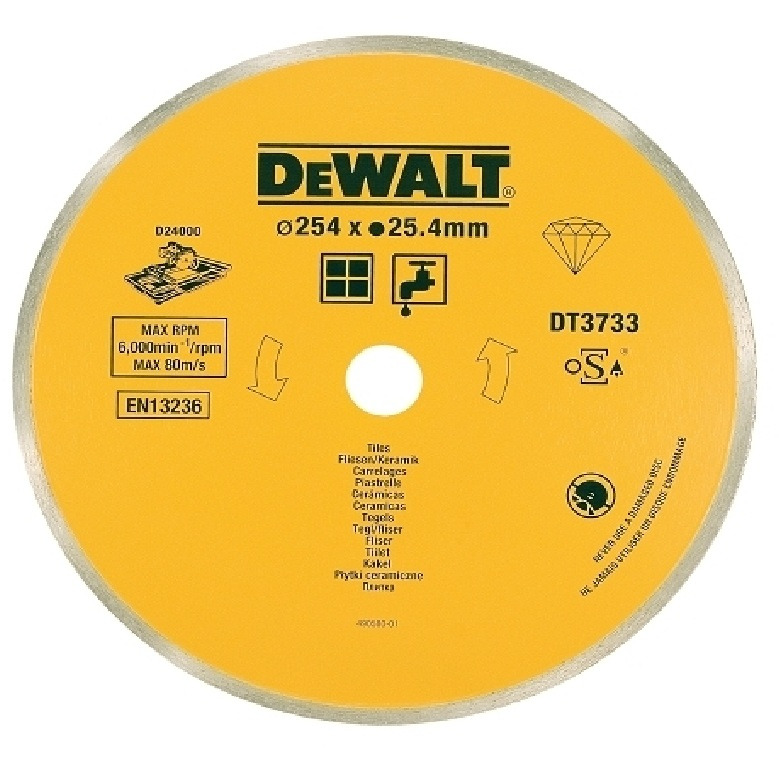 DEWALT DT3733 - Tarcza diamentowa pełna 250x1,6x25,4mm ceramika