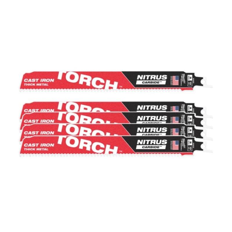Milwaukee 48006552 - Brzeszczot do metalu TORCH NITRUS CARBIDE z węglikiem wolframu, 230 mm 10 TPI (5 szt.)