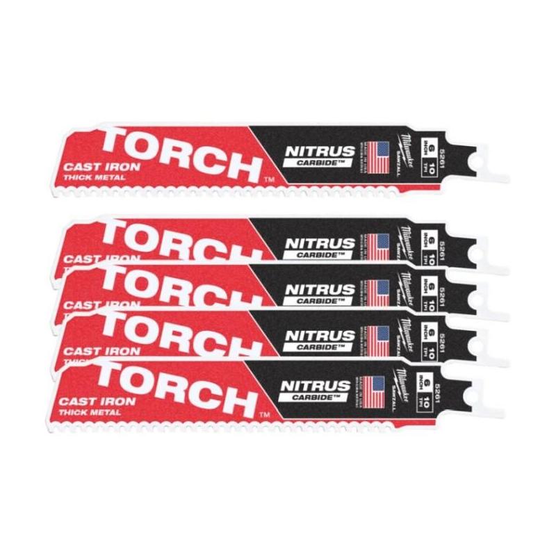 Milwaukee 48006551 - Brzeszczot do metalu TORCH NITRUS CARBIDE z węglikiem wolframu, 150 mm 10 TPI (5 szt.)
