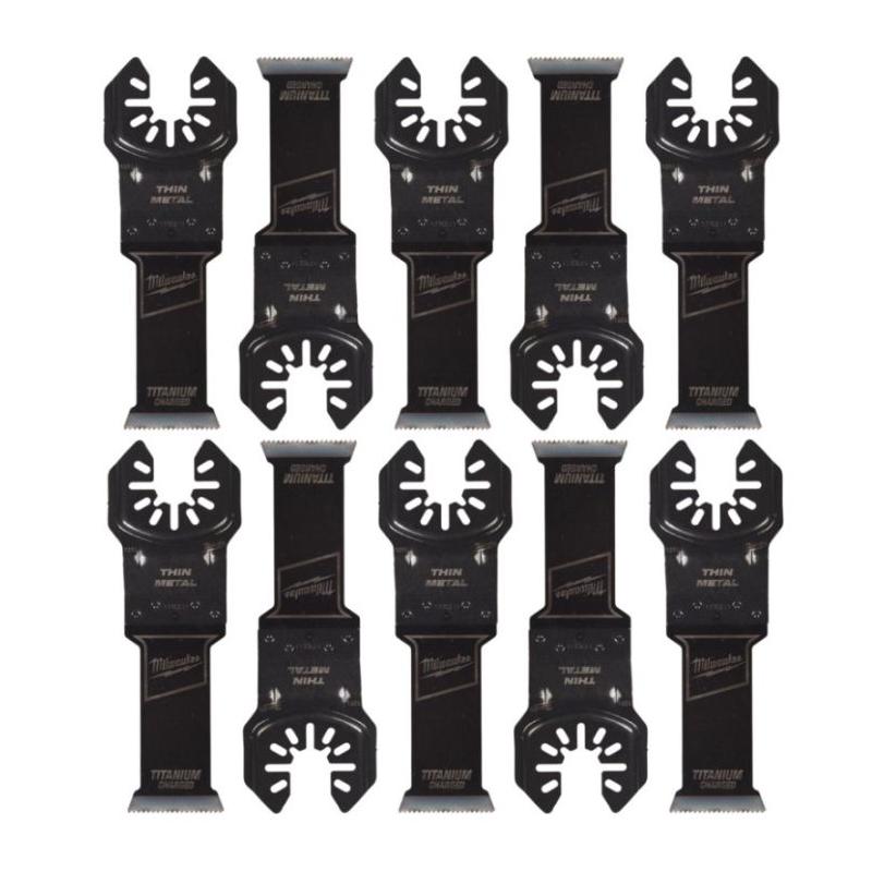 Milwaukee 48851259 - Brzeszczot bimetalowy do Multitoola z powłoką tytanową do cięcia miękkich metali i PVC, 28 mm (10szt.)