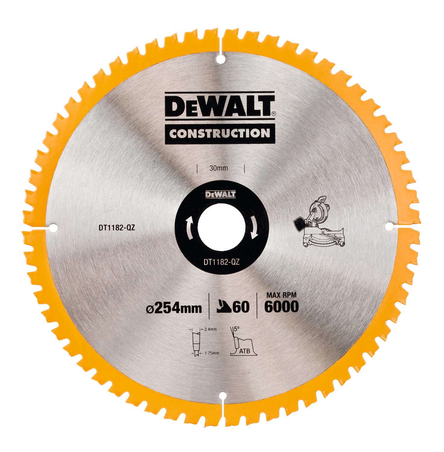 DEWALT DT1182 - Piła tarczowa 254x30mmx60z